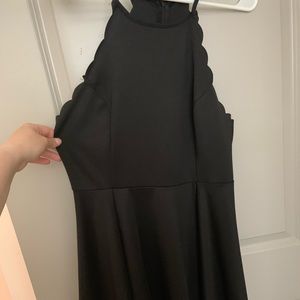 Francesca’s Short scallop neck black dress